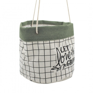 Ghiveci suspendat textil alb-verde 17 cm - Img 3