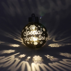 Glob de Crăciun, cu led, culoarea auriu, mesaj „Special pentru tine"