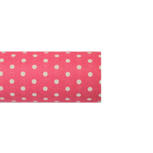 Hârtie de ambalat cadouri roz cu buline albe, 200x70 cm – Rex