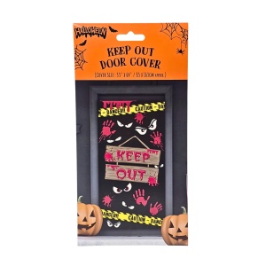 Husă de ușă, pentru Halloween, mesaj Keep Out, 85x163 cm, Eurowrap