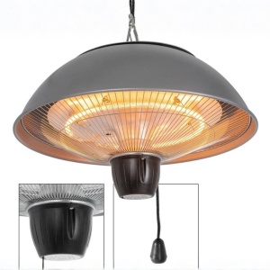 Încălzitor terasă suspendat 1500W, halogen, pentru exterior/interior – lampă încălzire tavan, IP24, montaj pe lanț