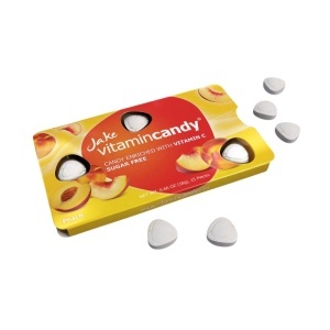 Jake Vitamin Candy – bomboane fără zahăr cu Vitamina C, piersică, cutie cu 12 blistere