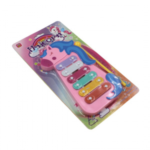Jucărie xilofon unicorn roz cu bleu 16x31cm