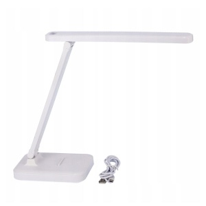 Lampă de birou LED Jumi, cu suport pentru telefon, alb, 3 niveluri de luminozitate