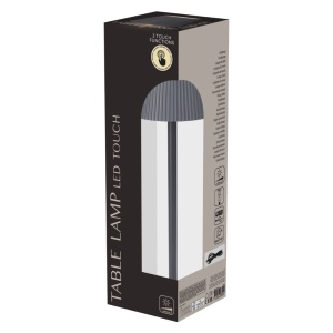 Lampă de masă, LED Touch, 10x36 cm, gri, 3 trepte de intensitate, lumină alb cald