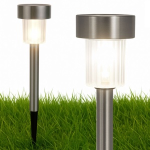 Lampă solară LED Jumi, inox, 30,5 cm, lumină alb cald, putere 0,06W, tensiune 1,2V