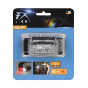 Lanternă de cap reîncărcabilă, cu led, 3 funcții, culoare gri