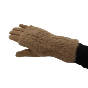 Mănuși damă, Antonio, cu funcție touch și manșetă detașabilă, culoare maro, one size