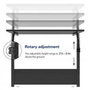 Masă mobilă, reglabilă, pe roți, pentru laptop, cadru metalic, culoarea negru, 80x40 cm, eCarla, STL03WZ3