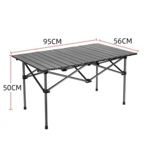 Masă pliabilă, cu cadru metalic și blat rezistent, compactă pentru camping – 95x56x50 cm, eCarla, SC09SZ