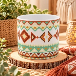Mască ghiveci, din ceramică, model popular, 11 cm