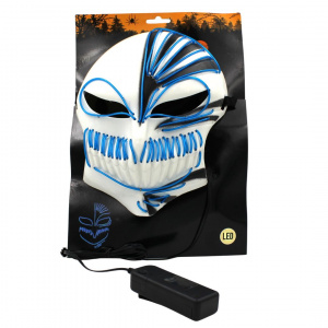 Mască Halloween craniu cu led albastru - Img 3