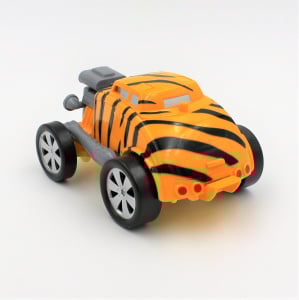 Mașinuță convertibilă, tip robot Tiger, Deluxbase, culoarea galben