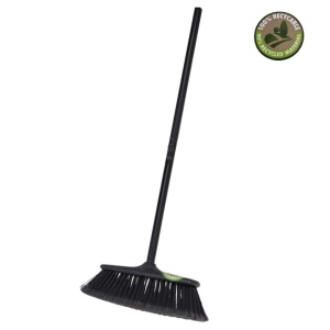 Mătură de uz casnic cu coadă, materiale reciclate, culoare negru, 120 cm