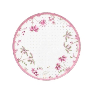 Mini tavă din porțelan, pentru tort, Pip Studio, Gold Pink, 21.5 cm, colecția Jolie