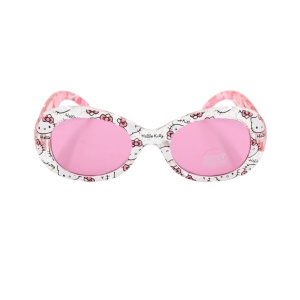 Ochelari de Soare Copii Hello Kitty – Design Alb cu Fundițe Roz, Protecție 100% UV, Lentile Colorate