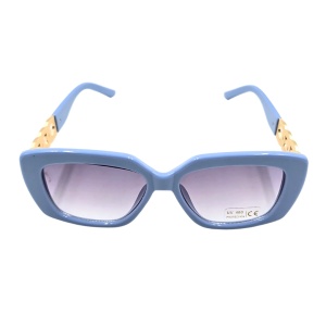 Ochelari de soare, damă, Tiara, albastru pastel lucios, formă geometrică, lentile fumurii, protecție UV 400