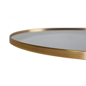 Oglindă de perete, ramă metalică rotundă, culoarea aurie, 50x50x1.5 cm