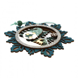Ornament brad Fulg cu pitic 11x11 cm - Img 3