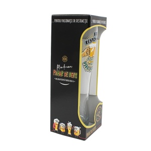 Pahar bere, 500 ml, mesaj funny “Bea responsabil! Ai grijă să nu verși paharul!"