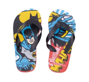 Papuci Flip-flops, pentru copii, model Batman, culoarea negru, Arditex