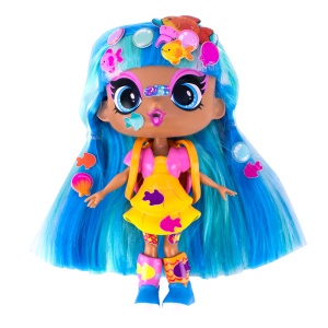 Păpușă Mini Decora Marina 13 cm cu Accesorii – Păpușă de Personalizat, Peste 40 Surprize, păr lung, colecția Decora Girlz