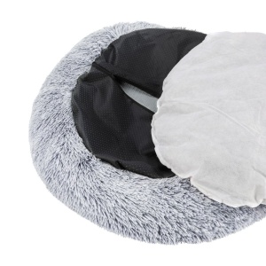 Pat rotund Jumi, pentru câini, în formă de lăbuță, gri, 60 cm