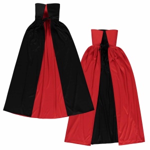 Pelerină reversibilă, Halloween, cu guler, pentru adulți, culoarea negru-roșu, one size