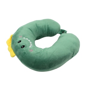 Pernă de călătorie, pentru copii, culoare verde, model dinozaur