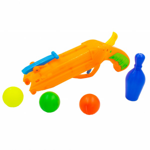 Pistol cu bile jucarie Ping-Pong portocaliu