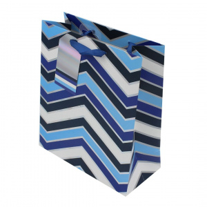 Pungă cadou XL hârtie Navy Chevron