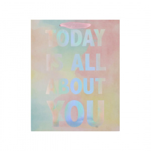 Pungă de cadou hârtie L Today is all about you - Img 1