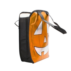 Pungă de colindat, pentru Halloween, metalizată, model dovleac, Eurowrap