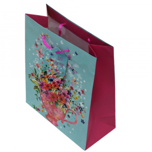 Punga hartie M TEA POT FLORAL