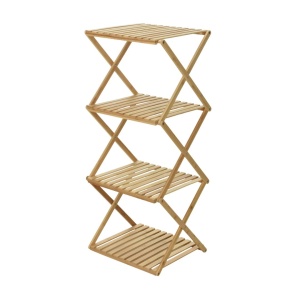 Raft pliabil din lemn de bambus, cu 4 polițe, 40x33.5x93.5 cm