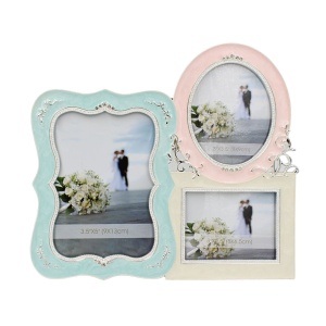 Ramă Foto Colaj AZAY 3 Poze, Multicolor Pastel, 9x13 cm + 8x9 cm + 8x6.5 cm, Ramă Foto Familie / Cuplu, Cadou Elegant, Cutie Cadou Inclusă