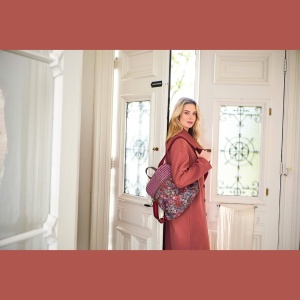 Rucsac Finlee damă, Pip Studio, Red, 28x11x36 cm, colecția Tutti i Fiori