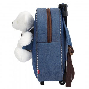 Rucsac Troller, Perletti, cu urs polar, pluș detașabil, 38 cm - Img 3