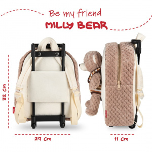 Rucsac Troller, Perletti, cu ursuleț, pluș detașabil, 38 cm - Img 4