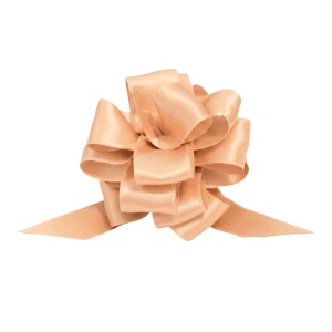 Salmon-colored self-tie satin bow