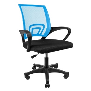 Scaun de birou ergonomic Jumi, mesh respirabil, bază neagră, albastru, reglabil