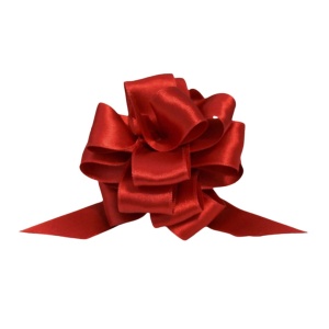 Self-tie satin bow, carmine red