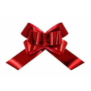 Set 10 funde roșii, decorative, autoformabile pentru cadouri, metalizate, 50 x 3 cm, Brizzolari