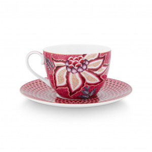 Set 2 cești cu farfurioare, Pip Studio, colecția Flower Festival, 280ml