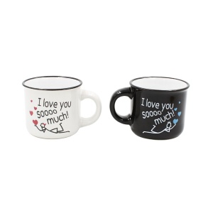 Set 2 Cești Espresso, Nekupto – “I love you soooo much!”, 2 x 80 ml