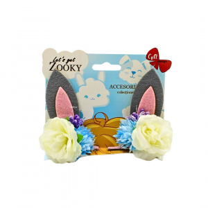 Set 2 clame Zooky urechiușe trandafiri albi cu albastru