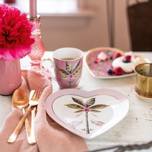 Set 2 farfurii, formă de inimă, Pip Studio, Pink, 21.5 cm, colecția La Majorelle