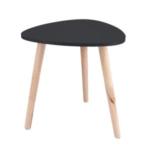 Set 2 măsuțe cafea, MDF, picioare de pin, alb-negru, 54x45 cm, 40x40 cm