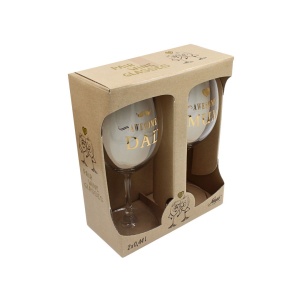 Set 2 pahare vin, cristal ecologic, 440 ml, Nekupto - Awesome Dad & Awesome Mum