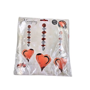 Set 3 decorațiuni, de agățat, în formă de inimioare, 60 cm